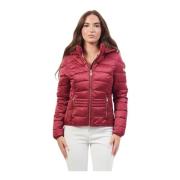 Fuchsia Korte Gewatteerde Regenjas met Capuchon YES ZEE , Pink , Dames