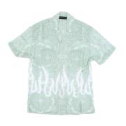 Flames Bandana Korte Mouw Shirt Groen Vision OF Super , Green , Heren