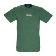 Geborduurd T-shirt in Flesgroen Usual , Green , Heren