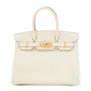 Pre-owned Leather handbags Hermès Vintage , White , Dames