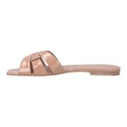 Leather mules Saint Laurent , Beige , Dames