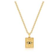 Mens Necklace with Evil Eye Pendant Nialaya , Yellow , Heren