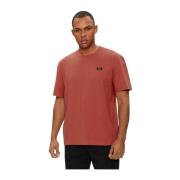 Rood Logo Patched Katoenen T-shirt Calvin Klein , Brown , Heren