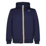 Navy Rits Hoodie Jas K-Way , Blue , Heren