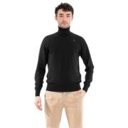 Merino Gebreide Trui K-Way , Black , Heren