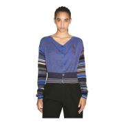 Gestreepte Metallic Draad Vest Vivienne Westwood , Blue , Dames