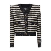 Zwart Paillettenjasje Balmain , Black , Dames