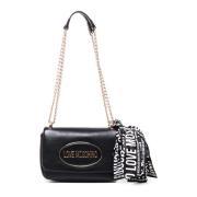 Zwarte Flap Clutch Schoudertas Love Moschino , Black , Dames