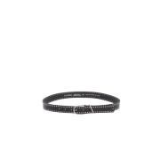 Studded Leren Riem Closed , Black , Dames