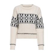 Lange Mouw Pullover Gebreid Only , Beige , Dames