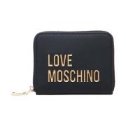 Zwarte Ecoleather Portemonnee met Ritssluiting Love Moschino , Black ,...