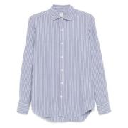 Tokyo Shirt Grijs en Wit Gestreept Finamore , Blue , Heren