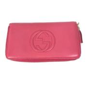 Pre-owned Leather wallets Gucci Vintage , Pink , Dames