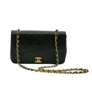 Pre-owned Leather chanel-bags Chanel Vintage , Black , Dames