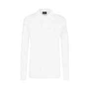 Lange mouw poloshirt met rits Armani , White , Heren