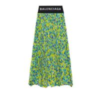 Bloemenprint Geplooide Midi Rok Balenciaga , Multicolor , Dames