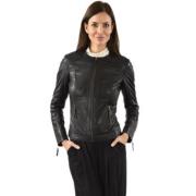 Zwarte Leren Damesjas La Canadienne , Black , Dames