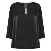 Zwarte T-shirts en Polos Marina Rinaldi , Black , Dames