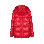 Gewatteerde Hoodie Rood Dons Moncler , Red , Dames