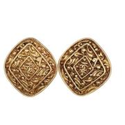 Pre-owned Metal earrings Chanel Vintage , Yellow , Dames