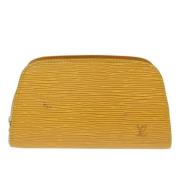 Pre-owned Leather clutches Louis Vuitton Vintage , Yellow , Dames