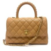 Pre-owned Leather chanel-bags Chanel Vintage , Brown , Dames