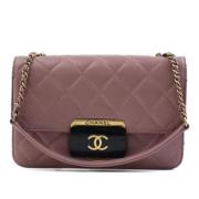 Pre-owned Leather chanel-bags Chanel Vintage , Pink , Dames