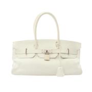 Pre-owned Leather shoulder-bags Hermès Vintage , White , Dames