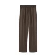 Kasjmier Flanel Hoge Taille Bruine Broek Loro Piana , Brown , Heren