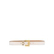 Ivoor Leren Riem met Gesp Elisabetta Franchi , Beige , Dames