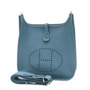 Pre-owned Leather shoulder-bags Hermès Vintage , Blue , Dames