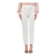 Witte Chino Broek Slim Fit Fracomina , White , Dames