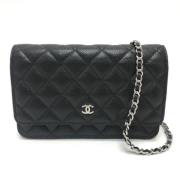 Pre-owned Leather chanel-bags Chanel Vintage , Black , Dames