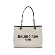 Canvas Small Tote Bag Balenciaga , Beige , Dames