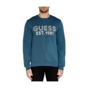 Sweatshirt met ronde hals Guess , Blue , Heren