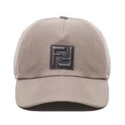 Taupe Baseball Cap Made in Italy Fendi , Beige , Heren