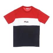 Kleur Blok T-shirt Zwart/Rood/Wit Fila , Multicolor , Heren