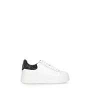 Witte Leren Sneakers met Strass-details ASH , White , Dames