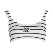 Witte Triangel Bikini Top met Verwijderbare Vulling Karl Lagerfeld , W...