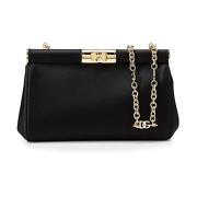 Stijlvolle Leren Tas Dolce & Gabbana , Black , Dames