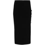 Zwarte Gebreide Midi Rok met Knoopdetail Versace Jeans Couture , Black...