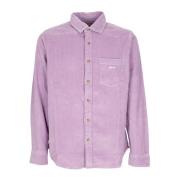 Fluwelen Overhemd Lange Mouwen Paars Roos Obey , Purple , Heren