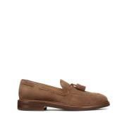 Bruine Suède Kwastloafers Brunello Cucinelli , Brown , Heren