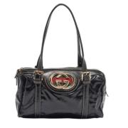 Pre-owned Leather handbags Gucci Vintage , Black , Dames