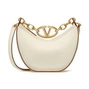 Stijlvolle Leren Tas Valentino Garavani , White , Dames