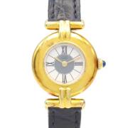 Pre-owned Leather watches Cartier Vintage , White , Dames