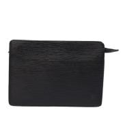 Pre-owned Leather clutches Louis Vuitton Vintage , Black , Dames