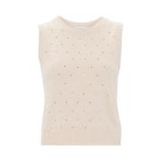 Beige Rhinestone Sweater Ermanno Scervino , Beige , Dames