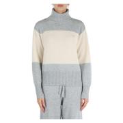 Wol Alpaca Kasjmier Hoge Hals Trui Sun68 , Gray , Dames