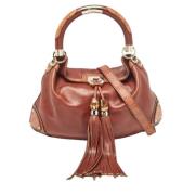 Pre-owned Leather handbags Gucci Vintage , Brown , Dames